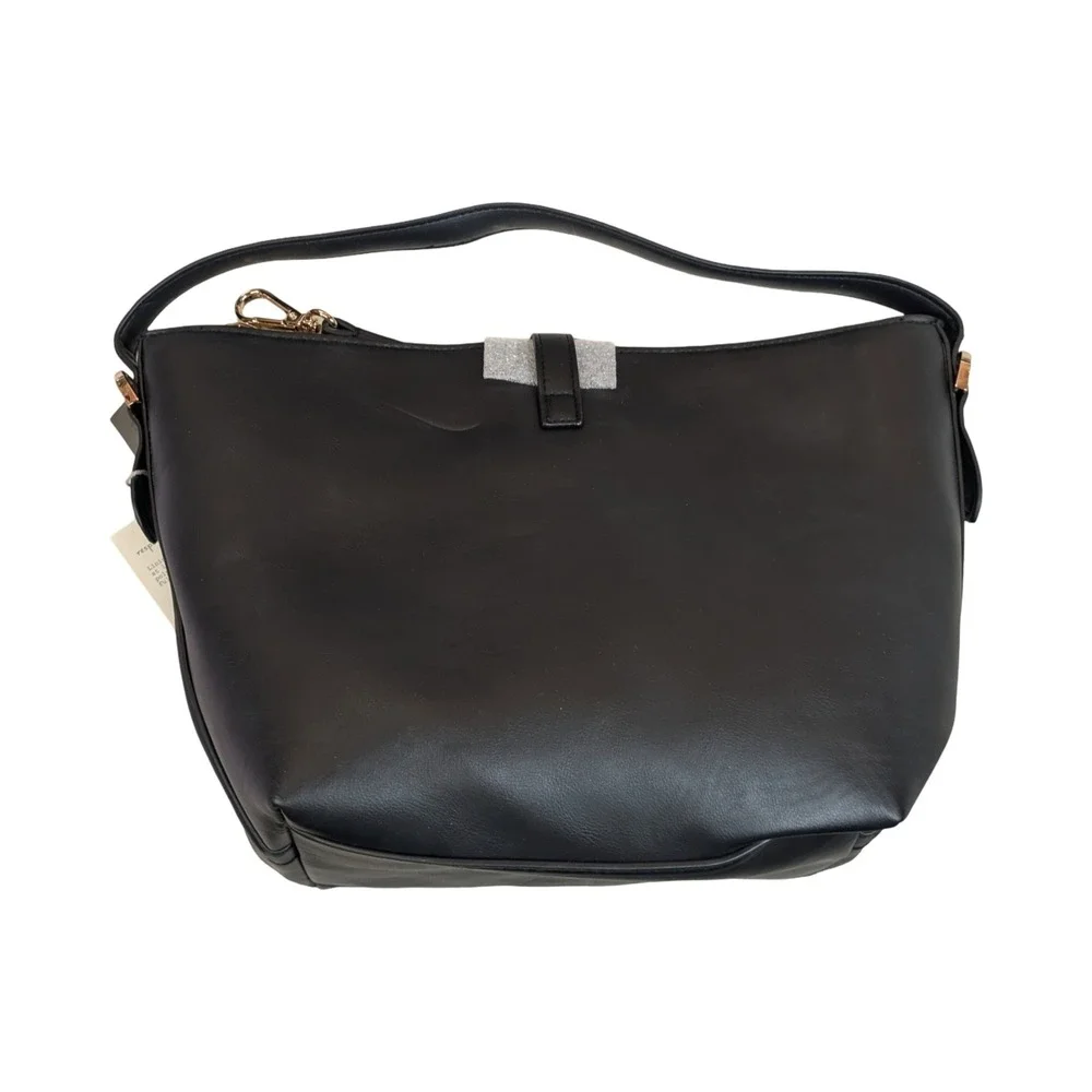 ⭐B5.  a new day - Black Purse With Detachable Crossbody Strap Gold Buckle NWT